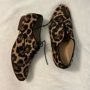 J Crew pony hair leopard shoes